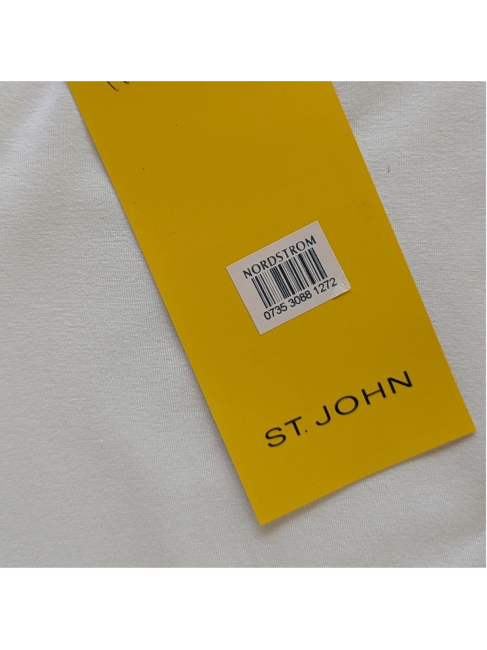 St. John Ivory Split Neck 3/4 Sleeve Knit Top Sz S NWT - Picture 6 of 10